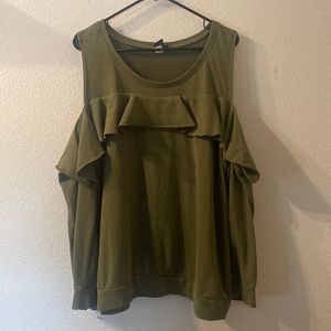 Torrid cold shoulder ruffle top sweater size 3
